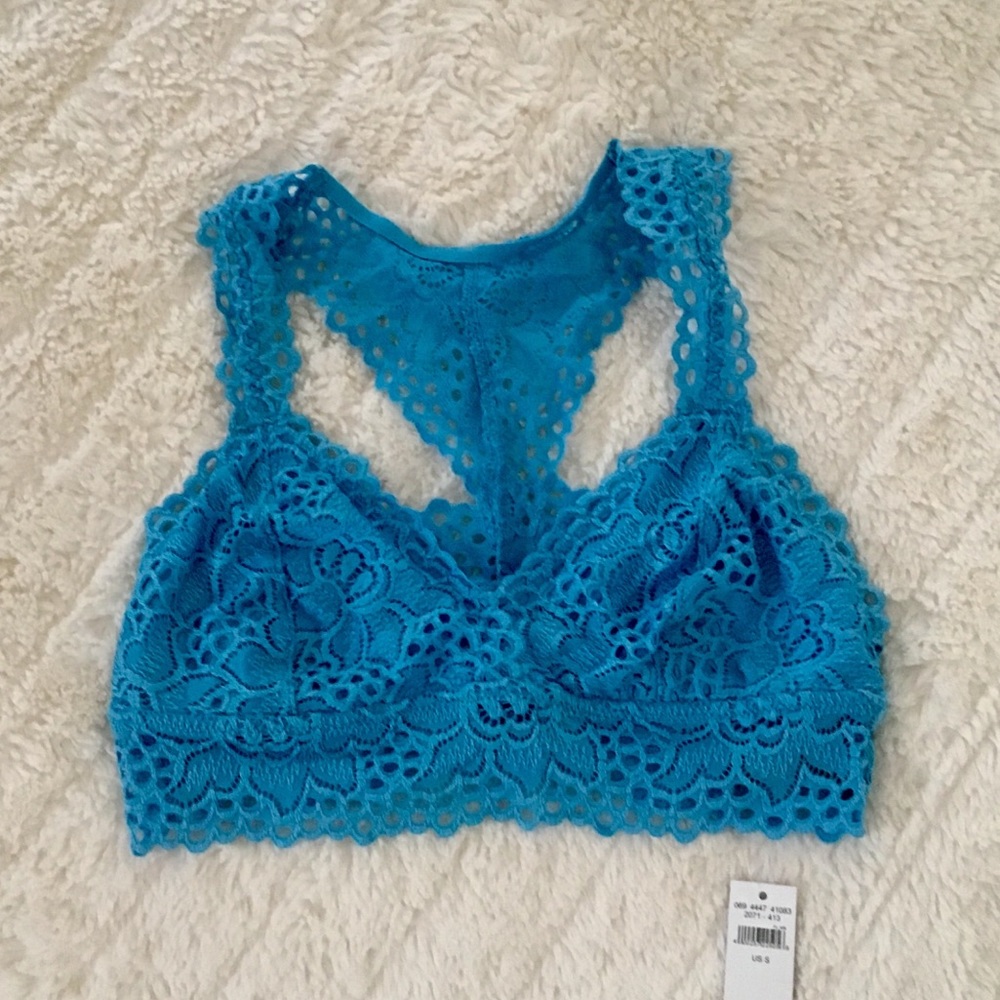 NWT Aerie Lace Bralette in Blue / Teal Sz Small S